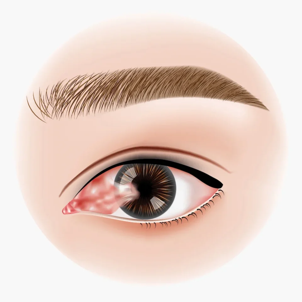 Pterygium eye Illustration