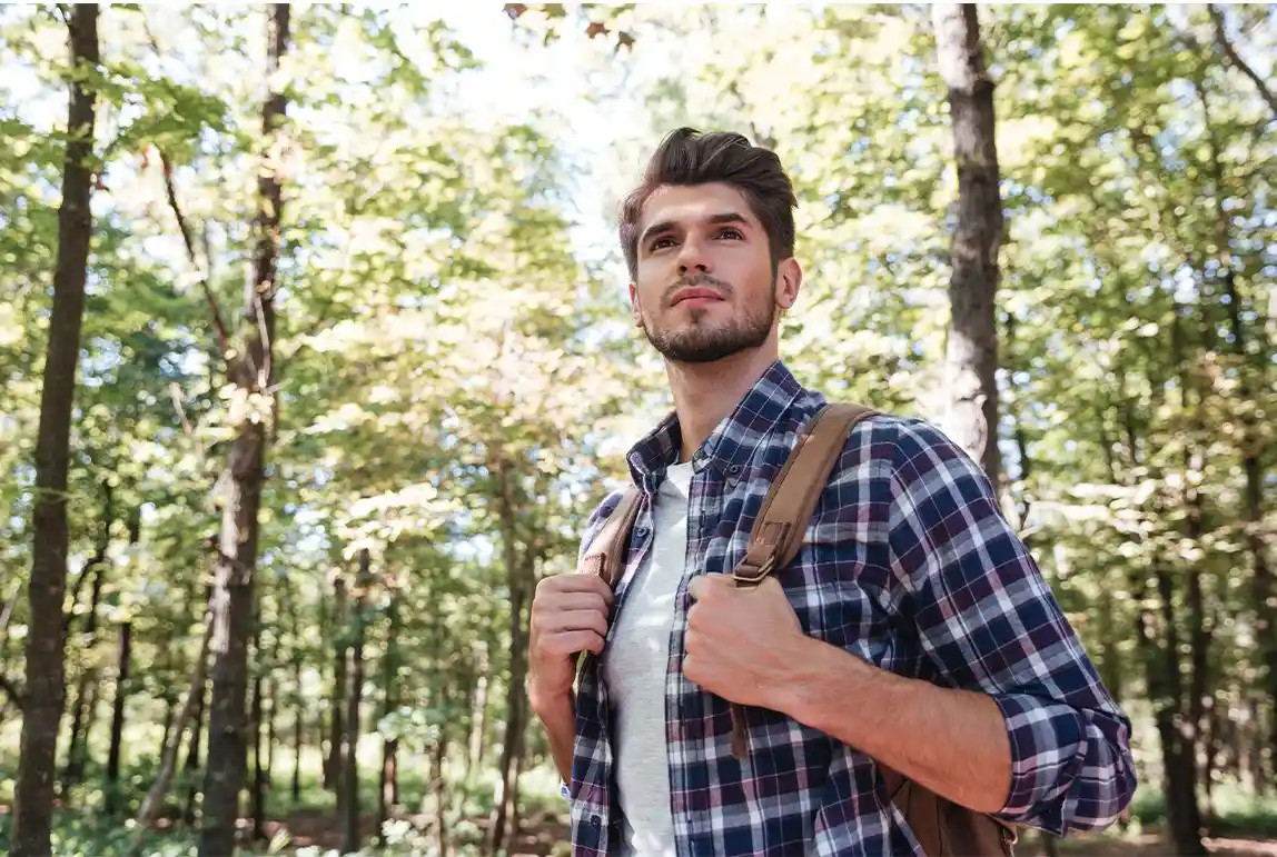 man standing in nature